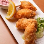 2 large fried Oyster and red ginger tartare