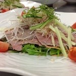 味杉 - 2013/4/11コース料理の一品。牛冷しゃぶ