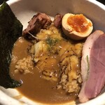 鴨出汁中華蕎麦 麺屋yoshiki - 鴨カレーつけ麺+浅利リゾット