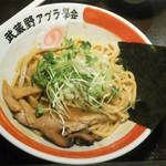 武蔵野アブラ學会 - 201304　武蔵野アブラ學会　満腹定食（1000円）武蔵野油そば大盛（大盛無料です！