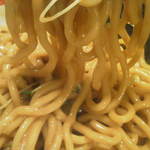 武蔵野アブラ學会 - 201304　武蔵野アブラ學会　満腹定食（1000円）武蔵野油そば大盛（麺は極太の三河屋製