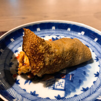 飄香 広尾店 - ⑦三重県熊野地鶏の胸肉ダッタン蕎麦粉のクレープ