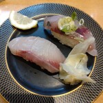 魚河岸のすし えびす　 - はまち、あじ