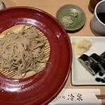 そば 冷泉 - ざる蕎麦一斤(巻き寿司３個付き)