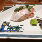 蓮 三四七 - 鯛のお造り＋みずの実