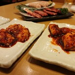 焼肉屋大平門 - ピリ辛ダレ　ホルモン（ハーフ）