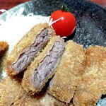 とんかつ六角箸 - 牛カツ断面図