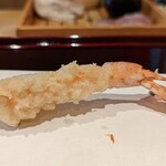 天ぷら たけうち - 車海老、10秒以内に食べろ!って
