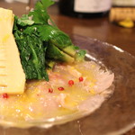 TAPPA - 下田産キンメ鯛と春野菜のカルパッチョ　黄柚子風味 のアップ　(2013/04)