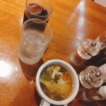 ニユートーキヨー ビヤレストラン - ランチ、アイスコーヒーとスープ