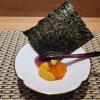 神田 鮨 近松 - 紫雲丹といくらの小丼 海苔