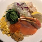 鴨出汁中華蕎麦 麺屋yoshiki - 蟹の冷やしクリーミー和えつけそば(手揉み麵)