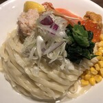 鴨出汁中華蕎麦 麺屋yoshiki - 蟹の冷やしクリーミー和えつけそば(手揉み麵)