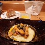 やまぐち - 枝豆のカッペリーニ　京都伊根町の赤雲丹