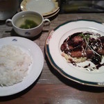 アルバトロス - 鳥肉のバルサミコソースとライスセットで1050円