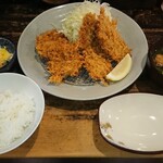 とんかつ いぶき - ひれかつとタルタル白身魚フライ定食