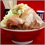 ラーメン二郎  - 大ヤサイニンニクアブラカラメ全マシマシ(2013/4)