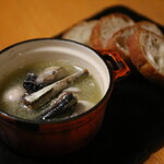 Ajillo with Oyster and oil sardines