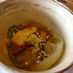 かわすみ - 椀物（海老しんじょレタス巻きのくずあんかけ