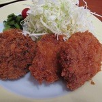 Karuisawa Kogen Croquette to Ji Beer no Mise - 牛メンチ・ひれかつプレート　￥980-