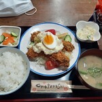 ナカガワ☆スエ食堂 - カキフライタルタル定食1400円