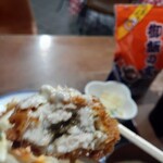 ナカガワ☆スエ食堂 - 中もジューシー(ピンボケですいません)