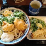 丸亀製麺 - タル鶏天 冷・大・鶏天3個　＆かしわ天