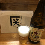 牛タンの笑や - サッポロラガー(赤星)中瓶