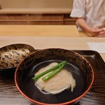 片折 - 能登鮑と玉子豆腐の椀物