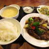 chuukashisensouenkou - 牛肉のオイスターソース炒めセット