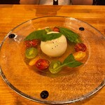 Burrata cheese and fresh tomato caprese