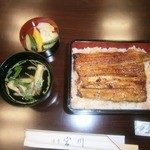 麻布 宮川 - うな重、香の物、肝吸い①