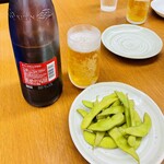 夙川さくら亭 - 瓶ビールはキリンクラシックラガーの大瓶
枝豆