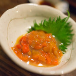 源氏 - 単品で注文した莫久来（ばくらい、700円） ホヤとこのわた（ナマコの内臓）の塩辛です