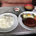 ホクシンケン食堂 - ハンバーグ定食（750円）