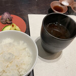 カツレツMATUMURA - ななつぼしのお米、浜名湖産あおさ海苔のお味噌汁