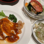 中国料理 四川 - 四川セットの棒棒鶏とミニサラダ、青搾菜