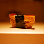 鮨 草平 - ◇あん肝西瓜
      赤シャリで本家本元の味を表現。