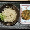 Hanamaru Udon - 期間限定 冷かけ 中と店舗限定 春菊と4種野菜のかき揚げ 上から