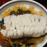 銀座 しのはら - ちり酢が鱧の淡白な旨味を染めて美味が膨らむ