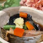 銀座 しのはら - 鰊茄子に生姜をお出しに絡めて頂く