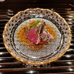 蓬左茶寮 - 鰹の藁燻 土佐酢ジュレ