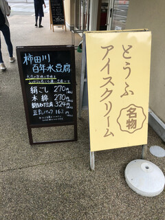 カメヤ 柿田川豆腐館 - 看板裏