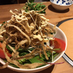 Jidori Ryouri Ajisenryou - 法蓮草とサクサク牛蒡サラダ