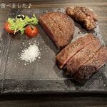 焼肉たかしま 天満本店 - シェフたかしま氏がじっくりと焼いてからの配膳！！！