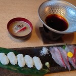 味正 - 金目鯛のひきずり寿司(あら汁付き)