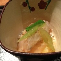 祇園 さゝ木 - 車エビとミル貝の酢の物