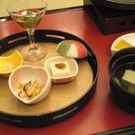 清流山水花 あゆの里 - 前菜とお吸い物