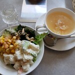 Kafe Resutoran Kaede - サラダ＆スープ2022.08.29