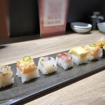 Sushi Kaede - ◆キュービック寿司(8貫：968円：税込）・・一口サイズで可愛い、、映える。笑